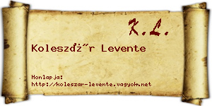 Koleszár Levente névjegykártya