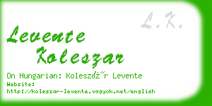 levente koleszar business card